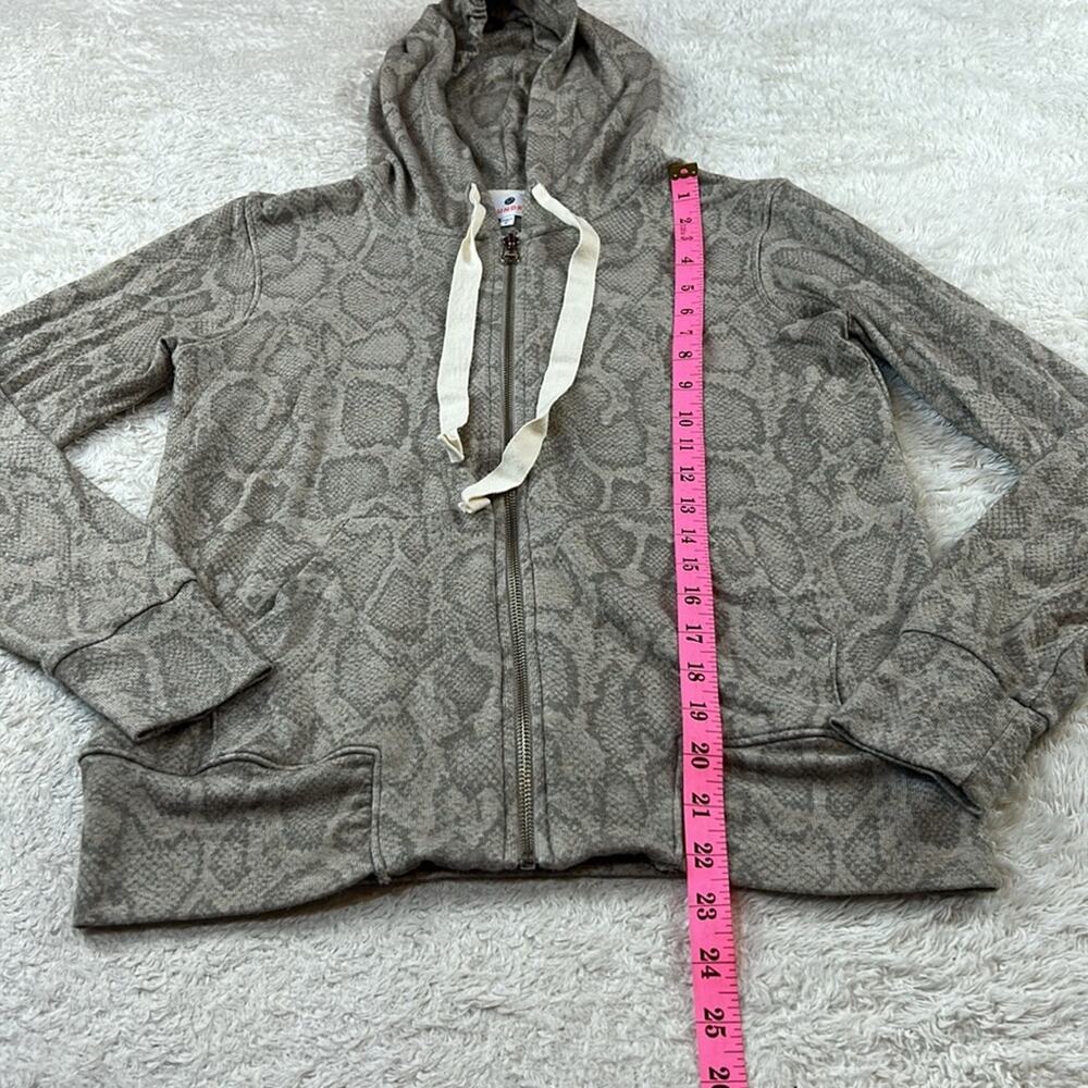 Sundry Tan Python Snake Print Soft Zip Up Hoodie … - image 3